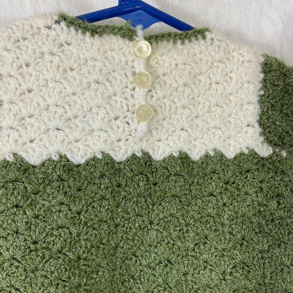 Vintage Handmaid Crocheted Little Girls Baby Dress - Picture 5 of 5